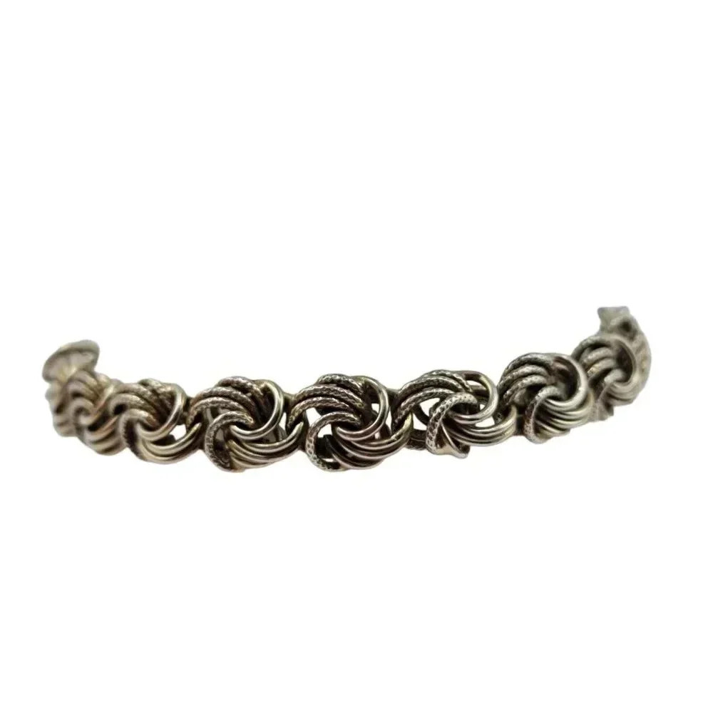 Gold Vermeil Over Sterling Silver .925 Italian Chain Link Bracelet 7.5" Vintage